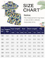 ⁦SEAUR Tropical Print Shirts for Boys and Shorts Outfits with Sun Hat Kids Hawaiian Printed Casual 3 Piece Clothes 3-12Y⁩ - الصورة ⁦6⁩