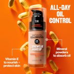 ⁦Revlon ColorStay Liquid Foundation Makeup for Combination/Oily Skin SPF 15, Longwear Medium-Full Coverage with Matte Finish, Natural Beige ((220), 1.0 oz⁩ - الصورة ⁦4⁩