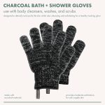 ⁦EcoTools Charcoal Infused Bath & Shower Gloves, Cleansing For Whole Body, Self-Tan Prep & Removal, Exfoliating, Detoxifying & Purifying, Recycled Netting, Eco-Friendly, Vegan, 1 Pair, 2 Gloves Total⁩ - الصورة ⁦2⁩