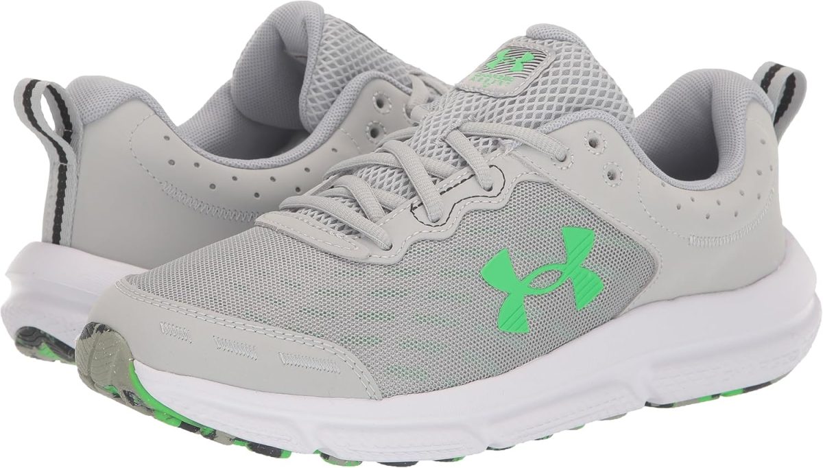 ⁦Under Armour Men's Charged Assert 10 103 Mod Gray/Mod Gray/Green Screen, 45 EU⁩ - الصورة ⁦7⁩