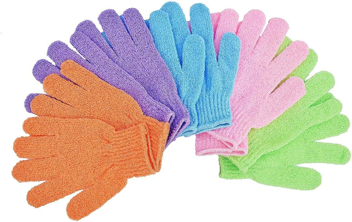 ⁦10Pcs Bath Gloves, Natural Mitts Gloves for Men and Women Use,Shower Gloves Body Spa Makes Skin Soft and Healthy (10)⁩ - الصورة ⁦5⁩