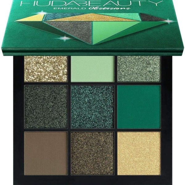 Huda Beauty Exclusive New Obsessions Eyeshadow Palette (Emerald), Multicolor, 1 Count (Pack of 1)