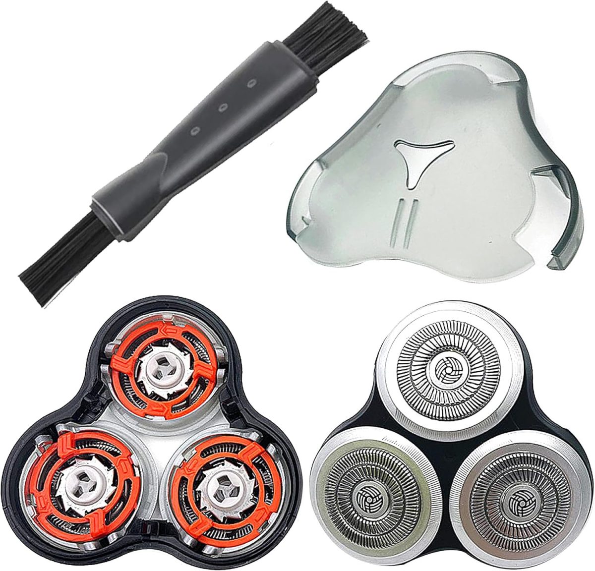 SH90 Shaving Head Compatible with Philips Series 9000 (with Blade Holder), SH90 Replacement Shaving Head for Philips Razor Series 9000(9xxx) 8000(8xxx) (with Protective Case, Double Brush)