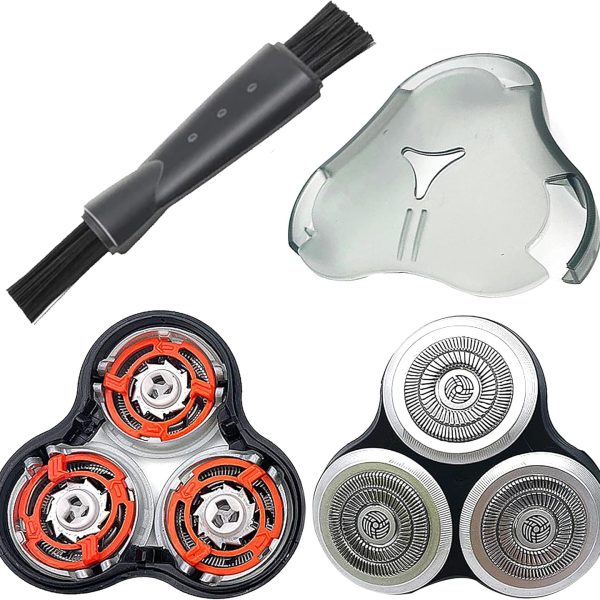 SH90 Shaving Head Compatible with Philips Series 9000 (with Blade Holder), SH90 Replacement Shaving Head for Philips Razor Series 9000(9xxx) 8000(8xxx) (with Protective Case, Double Brush)