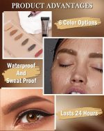 ⁦NALACAL Auburn Tinted Eyebrow Gel Kit - 2PCS Brow Thickening Gel with Dual Brushes: Waterproof, Long-Lasting Brow Filler and Defining Gel for Natural, Fuller Eyebrows – Ideal Makeup Gift Set for Women⁩ - الصورة ⁦3⁩