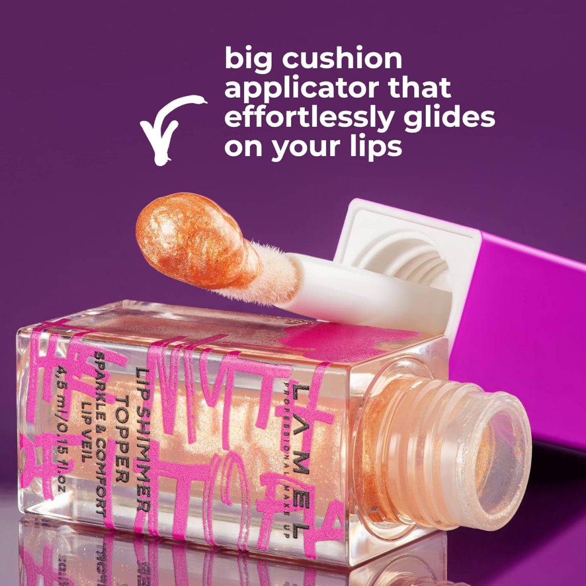 ⁦Lamel The Myth of Utopia Lip Gloss Topper - Lipstick Colour Enhancer and Protection - Cruelty Free - N. 401⁩ - الصورة ⁦3⁩