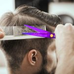 ⁦Purple Dragon 5.5 inch Hair Cutting Scissors Set with Razor, Leather Scissors Case, Barber Hair Cutting Shears Hair Thinning/Texturizing Shears for Professional Hairdresser or Home Use ()⁩ - الصورة ⁦7⁩