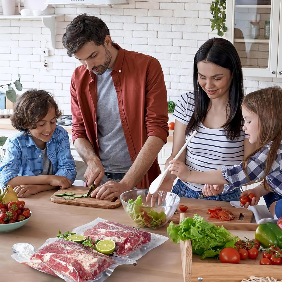 ⁦Prosight 100 Quart Size 8" x 10"Vacuum Sealer Bags,BPA Free Vacuum Seal Food Sealer Bags,Thick Embossed Food Storage Bag Great for Vac Storage, Meal Prep or Sous Vide (8" x 10")⁩ - الصورة ⁦7⁩
