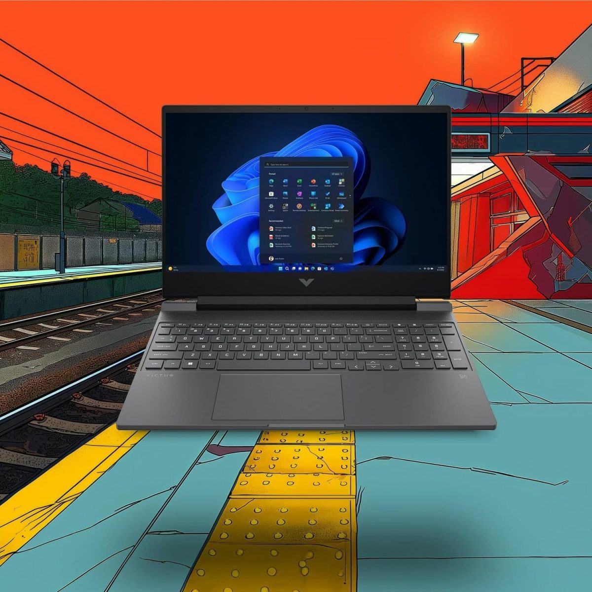 ⁦HP لابتوب العاب فيكتوس 15.6 انش 144Hz FHD ثماني النواة i5-13420H انفيديا RTX 4050 6GB RAM 32GB SSD 2TB كيبورد باضاءة خلفية واي فاي 6 كاميرا ويب لوحة مفاتيح USB-C كيبل PDG HDMI كيبورد امريكي ويندوز 11⁩ - الصورة ⁦9⁩