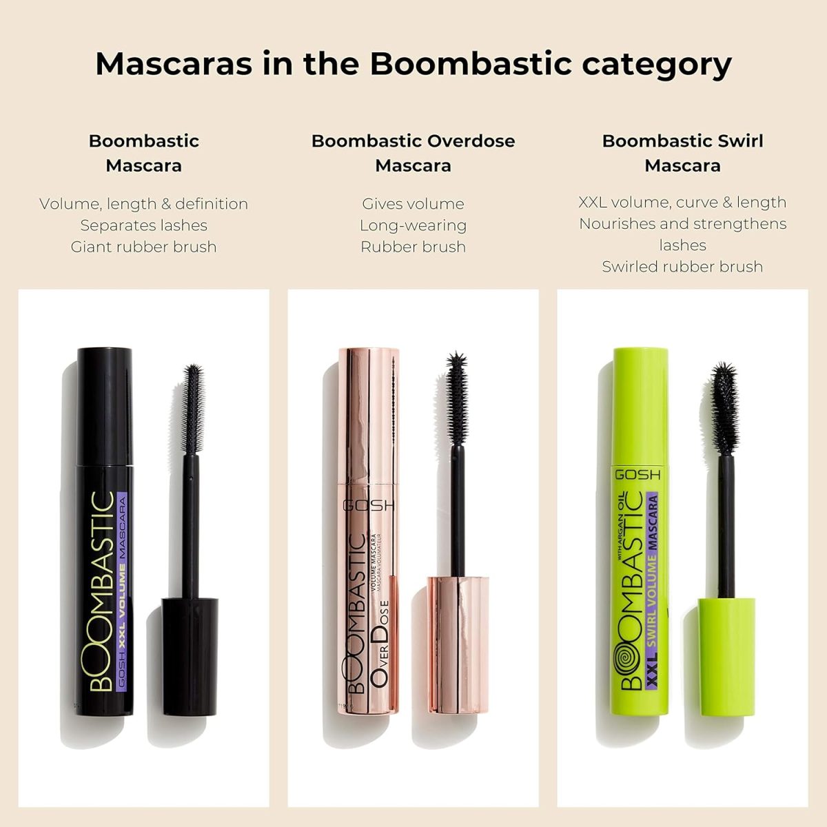 ⁦GOSH Cosmetics - Mascara Boombastic Copenhagen (13 ml)⁩ - الصورة ⁦5⁩