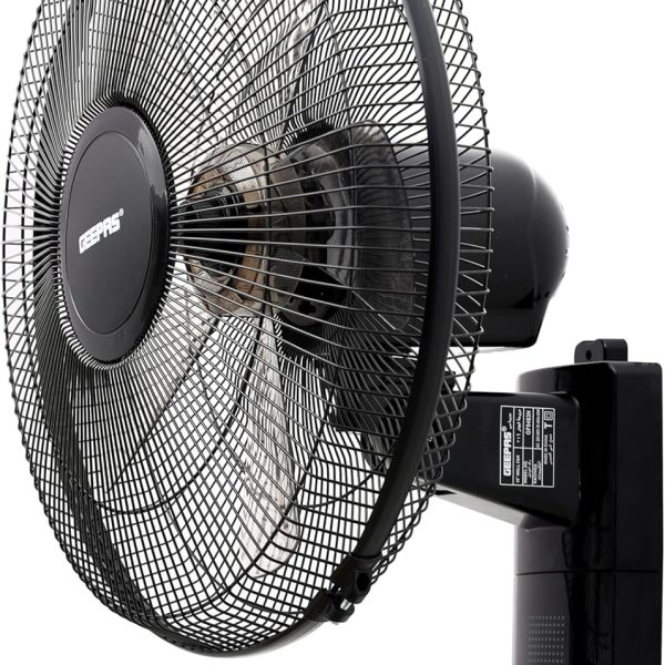 Geepas 16-Inch Table Fan | 3 Speed Settings With Oscillating/Rotating And Static Feature | Electric Wall Mount Cooling Fan For Home, Green House, Work Room Or Office Use | 2 Year Warranty