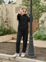 ⁦Girls 2 Piece Outfits Sweatsuit Kids Fleece Half Zip Hoodies Sweatshirt and Sweatpants Set with Pockets⁩ - الصورة ⁦5⁩