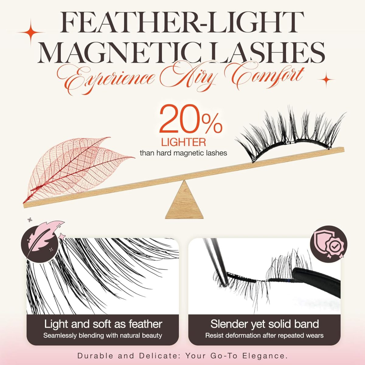 ⁦LASHVIEW Magnetic Eyelashes Natural Look, 1 Pair Reusable Magnetic Eyelashes with Applicator, No Glue Needed Magnetic Eyelashes Magnetic Lashes Kit, Easy to Wear and Remove (02)⁩ - الصورة ⁦3⁩