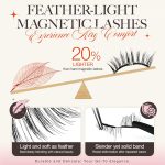 ⁦LASHVIEW Magnetic Eyelashes Natural Look, 1 Pair Reusable Magnetic Eyelashes with Applicator, No Glue Needed Magnetic Eyelashes Magnetic Lashes Kit, Easy to Wear and Remove (02)⁩ - الصورة ⁦3⁩