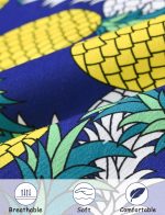 ⁦SEAUR Tropical Print Shirts for Boys and Shorts Outfits with Sun Hat Kids Hawaiian Printed Casual 3 Piece Clothes 3-12Y⁩ - الصورة ⁦5⁩