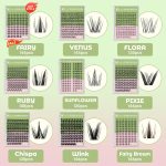 ⁦KEYYOU Fairy Lash Clusters Kit Manga Lash Extension Kit D Curl KEYYOU 144Pcs Eyelash Extension Wispy Natural Invisible Band Lash with Waterproof at Home(Fairy Kit-D-8-16MIX)⁩ - الصورة ⁦5⁩