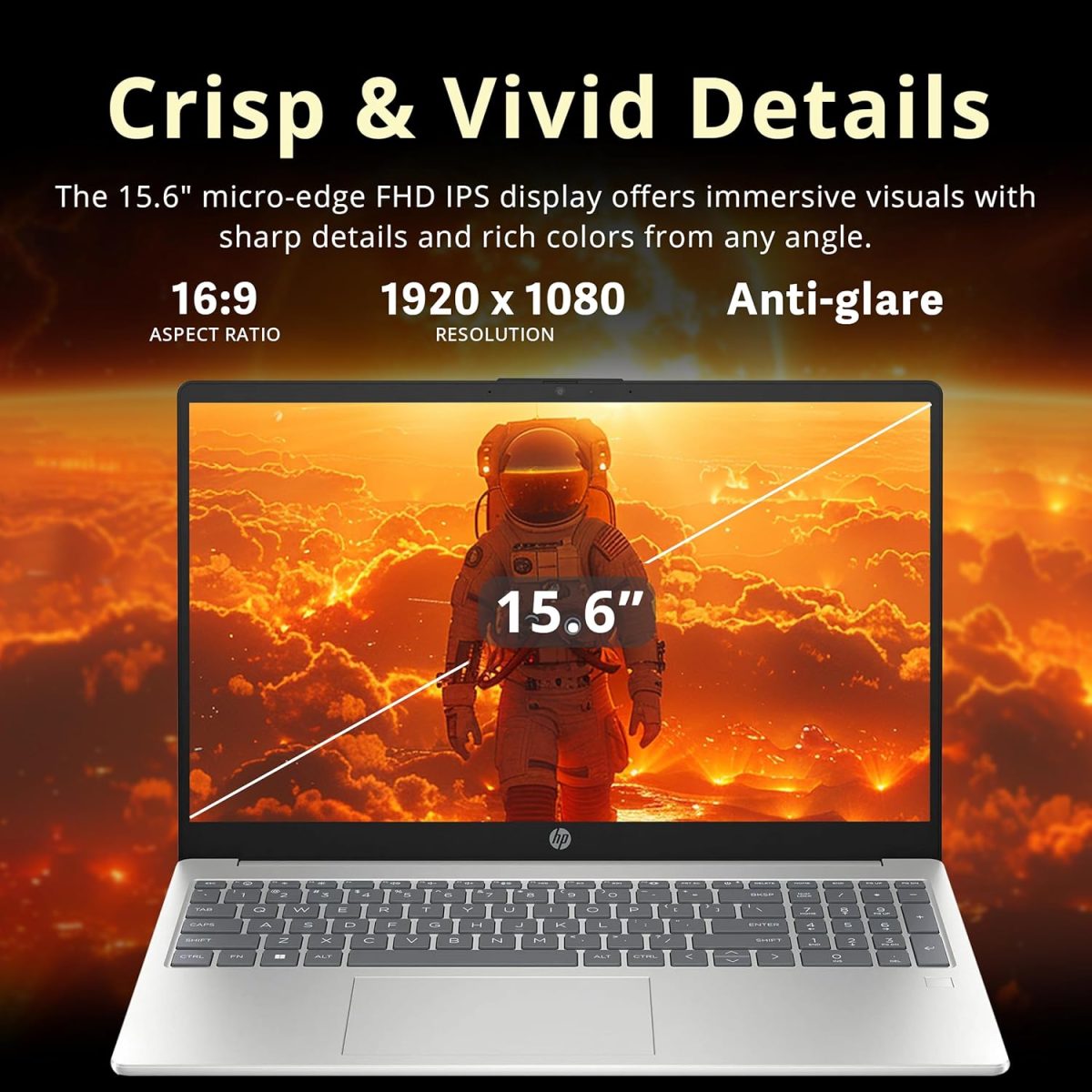 ⁦اتش بي بافليون FHD 15.6 بوصة بمعالج انتل i3-N305 وRAM 8 جيجا وتخزين 1.16 تيرا (SSD 1 تيرا وذاكرة 160 جيجا) وبطاقة رسومات انتل UHD وقارئ بصمات أصابع ولوحة أرقام وكاميرا ويب وواي فاي 6 وويندوز 11، فضي⁩ - الصورة ⁦4⁩