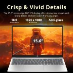 ⁦اتش بي بافليون FHD 15.6 بوصة بمعالج انتل i3-N305 وRAM 8 جيجا وتخزين 1.16 تيرا (SSD 1 تيرا وذاكرة 160 جيجا) وبطاقة رسومات انتل UHD وقارئ بصمات أصابع ولوحة أرقام وكاميرا ويب وواي فاي 6 وويندوز 11، فضي⁩ - الصورة ⁦4⁩