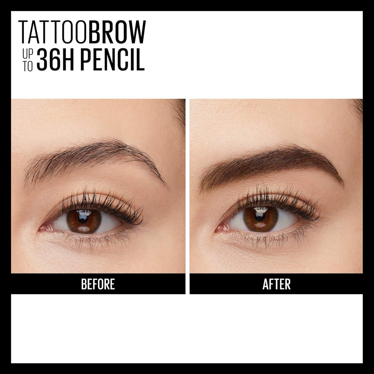 ⁦Maybelline Medium Brown TattooStudio Up to 36HR Sharpenable Longwear Waterproof Eyebrow Pencil, Defined Brows, Pigment Brow Pencil, 1 Count⁩ - الصورة ⁦4⁩