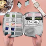 ⁦NALACAL Watch Band Storage Organizer Bag - Waterproof Case for Smart Watch Straps and Accessories, Compatible with All Watch Bands, Portable Carrying Case (Grey)⁩ - الصورة ⁦4⁩