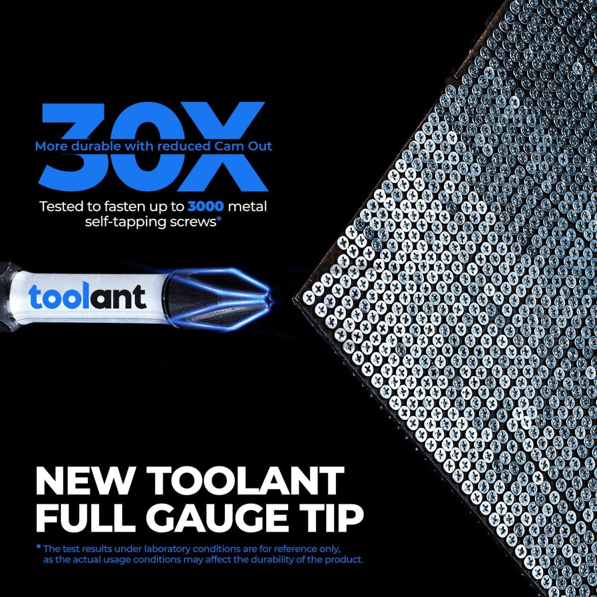 ⁦toolant Phillips Impact Screwdriver Bit PH3 1" 45PCS⁩ - الصورة ⁦2⁩