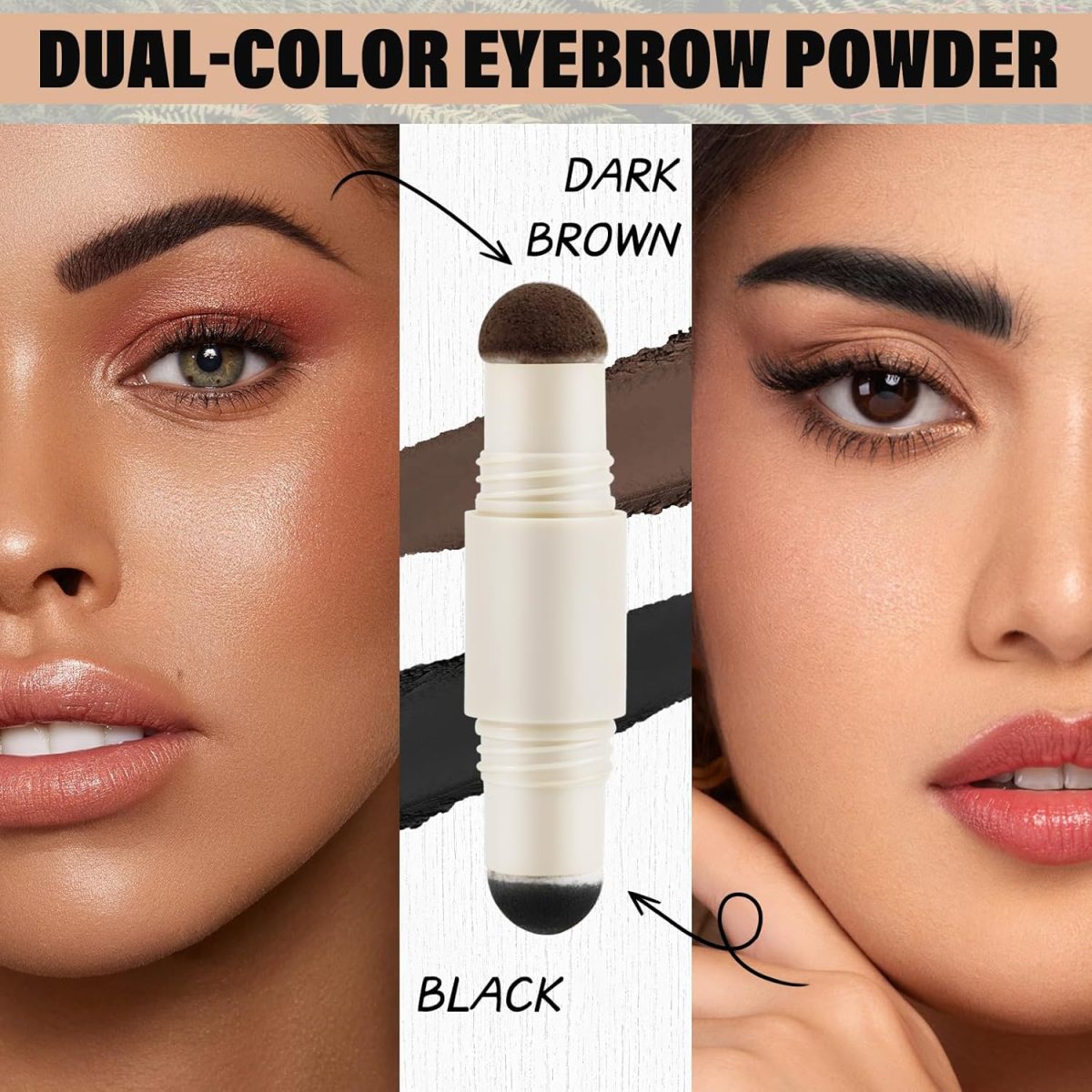 ⁦Dual-Color Eyebrow, One Step Eyebrow Stamp-Brow Powder Hairline Powder, All-day Wear Effortlessly, Waterproof Smudge-proof⁩ - الصورة ⁦3⁩