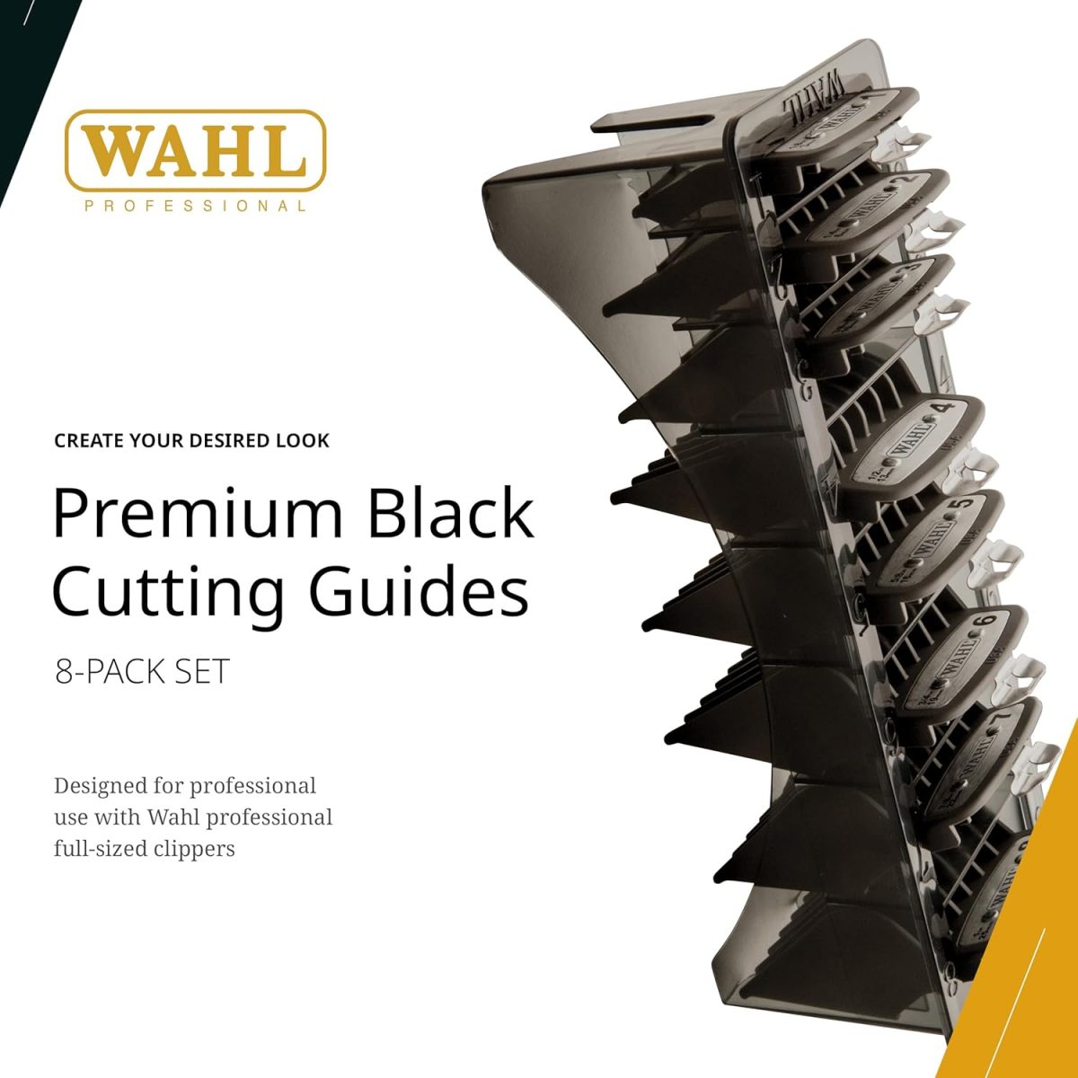 ⁦Wahl Professional Premium Cutting Guides, #1-#8, with Organizer, Secure Fit, Durable Metal Clips⁩ - الصورة ⁦2⁩