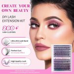 ⁦DIY Eyelash Extension Kit 280pcs Individual Lashes Cluster D Curl, 9-16mm Mix Lash Clusters with Lash Bond and Seal and Lash Applicator Tool for Self Application at Home (30D+40D-0.07D-9-16MIX KIT)⁩ - الصورة ⁦2⁩