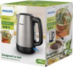 ⁦Philips 2200W Daily Collection Metal Kettle Silver And Black Hd9350/92 Stainless Steel And Black⁩ - الصورة ⁦5⁩
