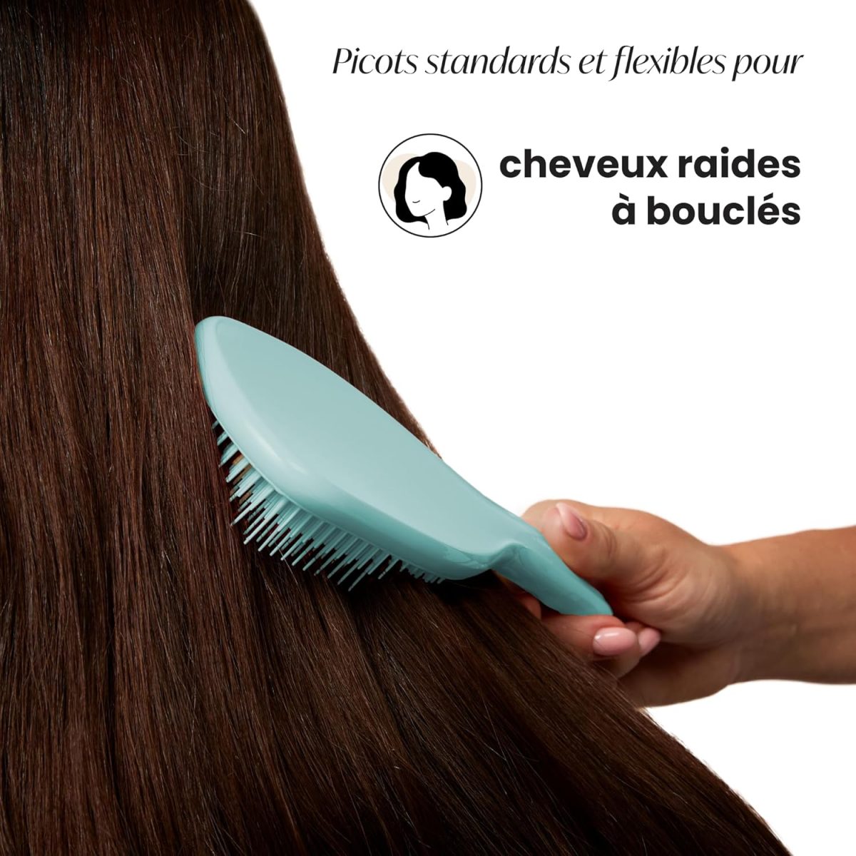 ⁦Tangle Teezer | The Large The Ultimate Detangler Hairbrush | Perfect for Long, Thick, Curly & Textured Hair | Two-Tiered Teeth for Gentle Detangling | Reduces Breakage| Ergonomic Handle | Marine Teal⁩ - الصورة ⁦3⁩