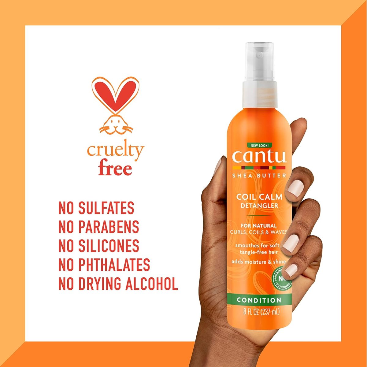 ⁦CANTU Shea Butter For Natural Hair Coil Calm Detangler, 237 ml⁩ - الصورة ⁦8⁩