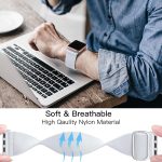 ⁦Lerobo Braided Band Compatible with Apple Watch Series 9 8 7 45mm 41mm Ultra 2 Band 49mm Series 6 5 4 SE 44mm 40mm Series 3 2 1 38mm 42mm Men iWatch Bands Womens Stretchy Nylon Solo Loop Sport Strap⁩ - الصورة ⁦4⁩
