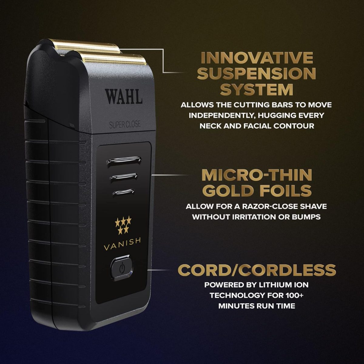 ⁦Wahl 5 Star Vanish Shaver, Barber Shavers, Foil Shaver, Close Shaving, Finishing Tools, Blending, Lightweight, Cordless, Barbers Supplies⁩ - الصورة ⁦2⁩