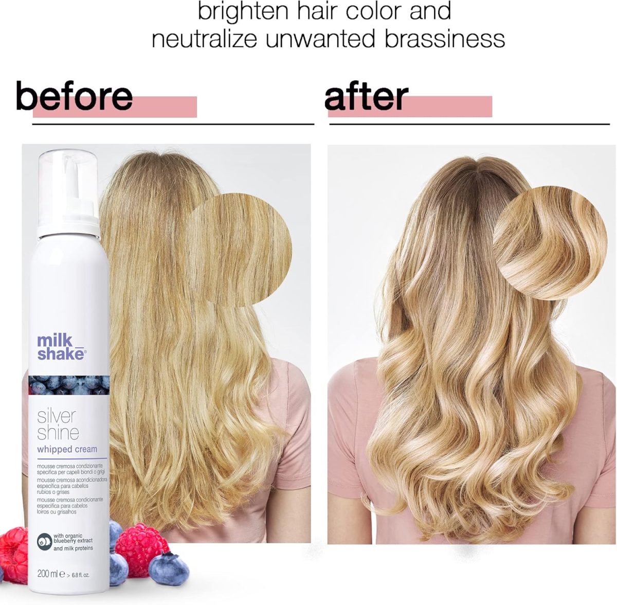 ⁦milk_shake Silver Shine Whipped Cream No-Rinse Creamy Conditioning Foam, 6.8 Fl Oz⁩ - الصورة ⁦6⁩
