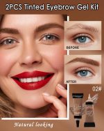 ⁦NALACAL Auburn Tinted Eyebrow Gel Kit - 2PCS Brow Thickening Gel with Dual Brushes: Waterproof, Long-Lasting Brow Filler and Defining Gel for Natural, Fuller Eyebrows – Ideal Makeup Gift Set for Women⁩ - الصورة ⁦2⁩