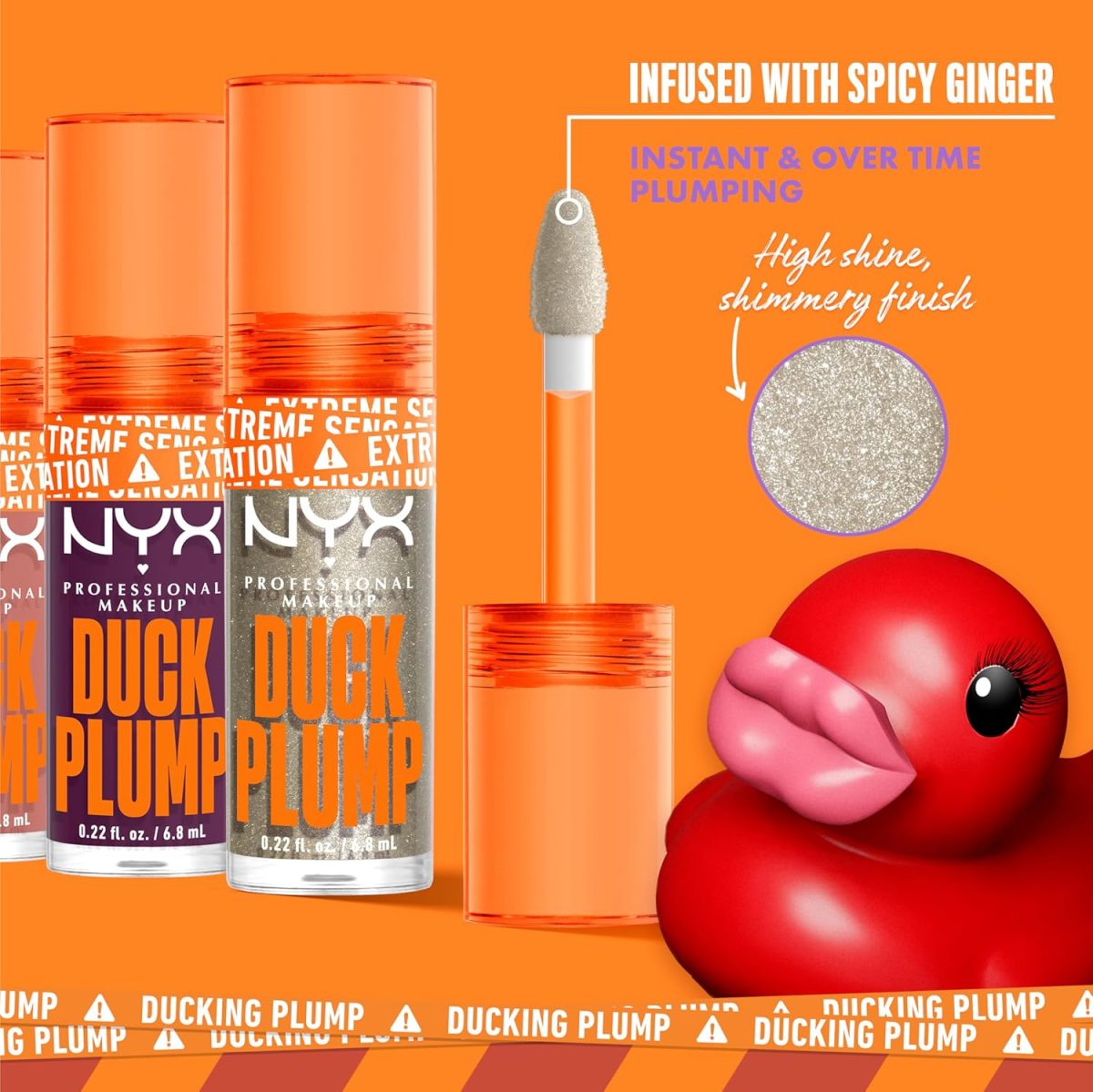 ⁦Nyx Professional Makeup Transparent Volumizing Gloss Orange Subtone⁩ - الصورة ⁦5⁩