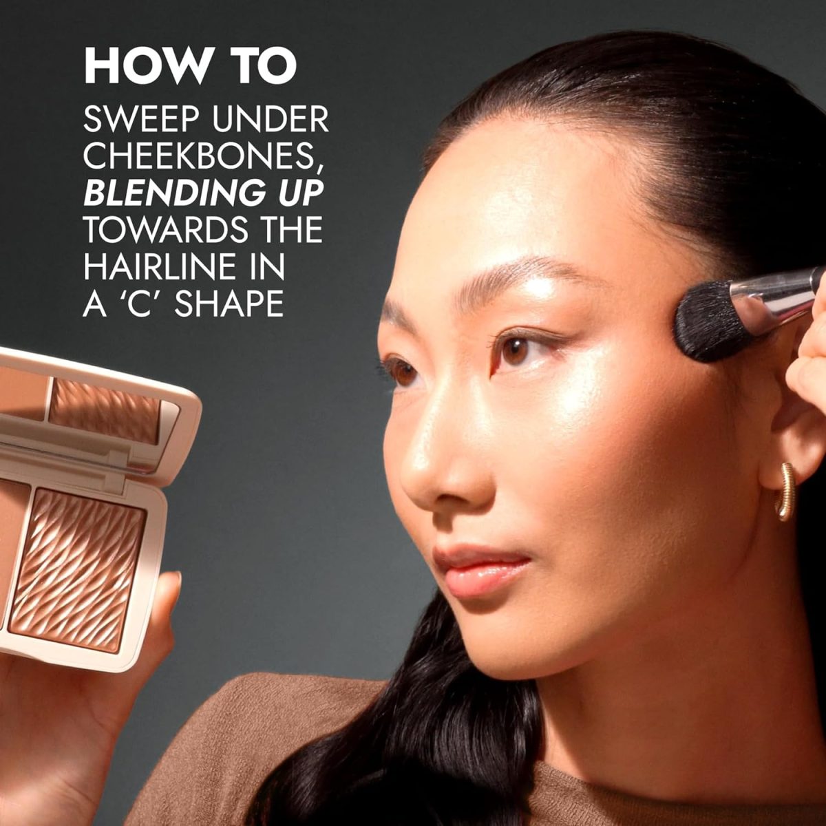 ⁦Azonee Monochromatic Bronzer Duo with Highlighting Brush, Suntan Bronze, Soft Matte & Luminous Finish, Achieve Custom High-Impact Bronze Glow⁩ - الصورة ⁦4⁩