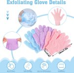 ⁦WSICSE 6 Pack African Net Sponge Exfoliating Glove Set, 3 Bath Sponge Body Scrubber Back Scrubber and 3 Pairs Exfoliating Gloves for Skin Smoother⁩ - الصورة ⁦3⁩