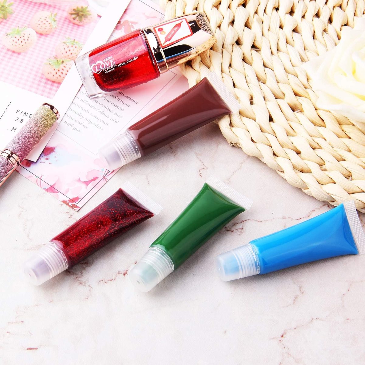 ⁦HRLORKC 40Pcs 10ml Empty Tubes Lip empty lip gloss containers for Lip Gloss Balm Cosmetic⁩ - الصورة ⁦5⁩