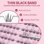 ⁦Mlen Diary Eyelash Extensions, 132 Pieces, 10-14 mm, C Curl, Individual Eyelashes, DIY Eyelash Extension Cluster, Individual Cluster Lashes, Natural Look Fake Lashes⁩ - الصورة ⁦4⁩