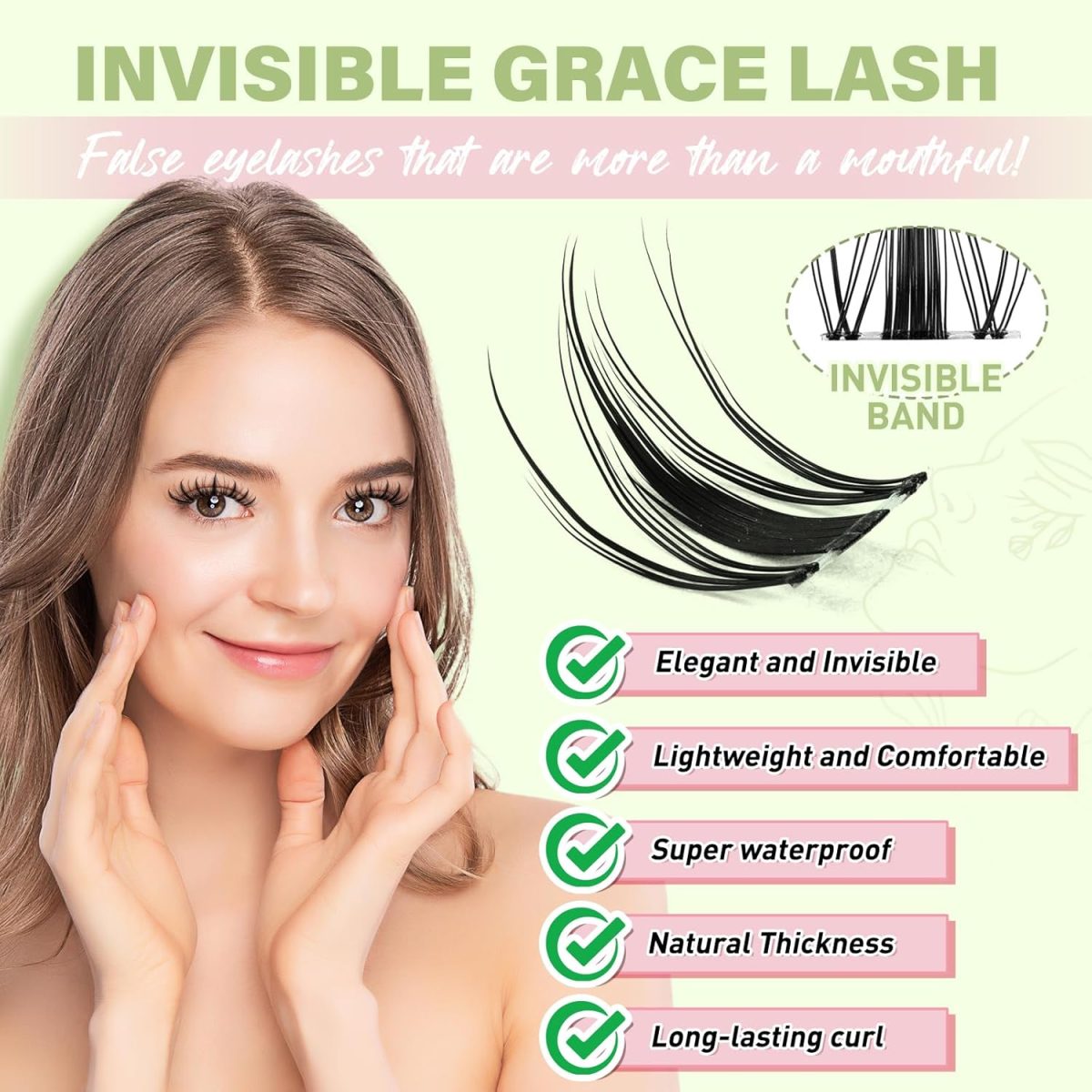 ⁦KEYYOU Fairy Lash Clusters Kit Manga Lash Extension Kit D Curl KEYYOU 144Pcs Eyelash Extension Wispy Natural Invisible Band Lash with Waterproof at Home(Fairy Kit-D-8-16MIX)⁩ - الصورة ⁦3⁩