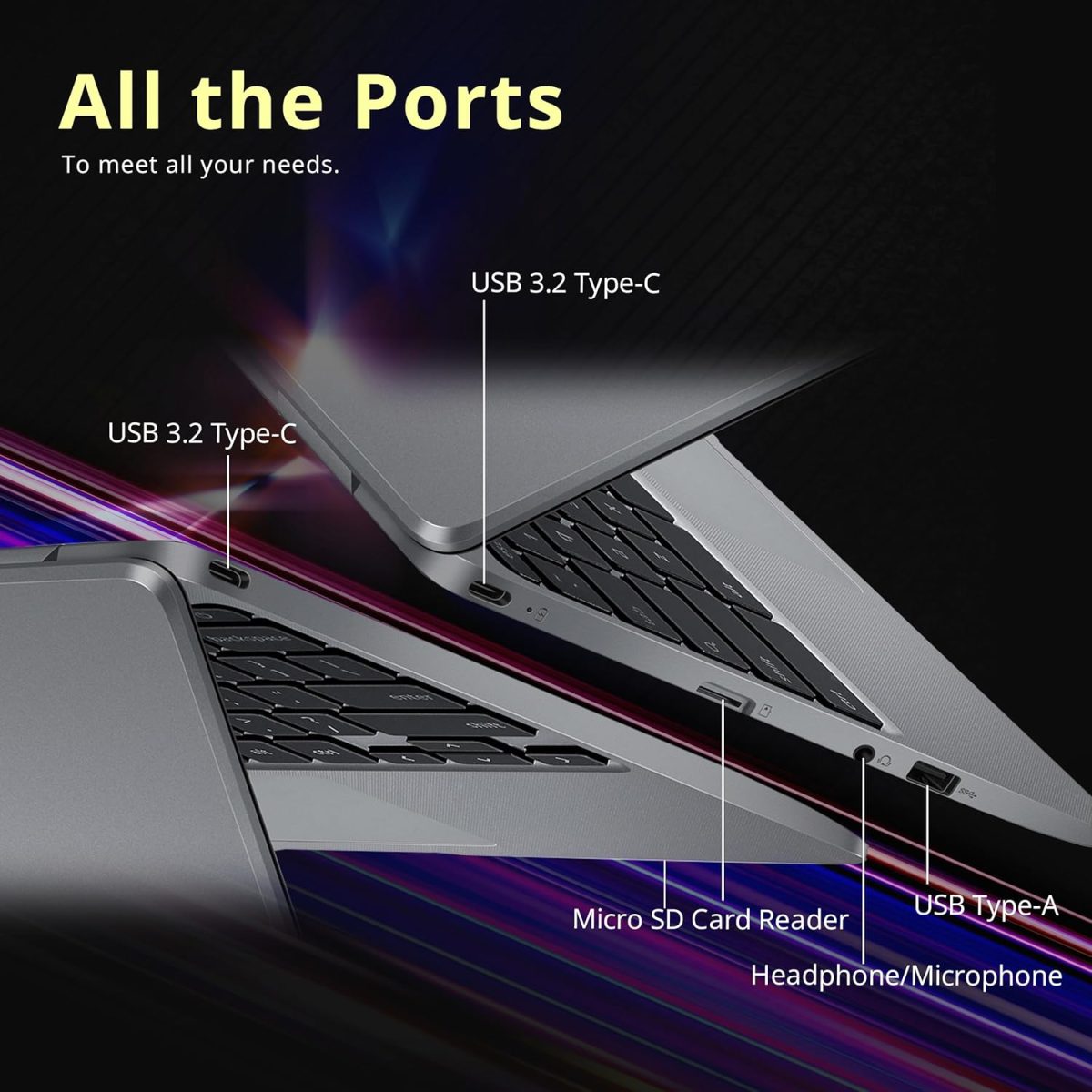 ⁦ASUS Chromebook 11.6" HD Student Laptop, Intel Celeron N3350, 4GB RAM, 192GB Storage (32GB eMMC+160GB Docking Station), Intel UHD Graphics, HD Camera, Stereo Speakers, Chrome OS, Gray⁩ - الصورة ⁦8⁩