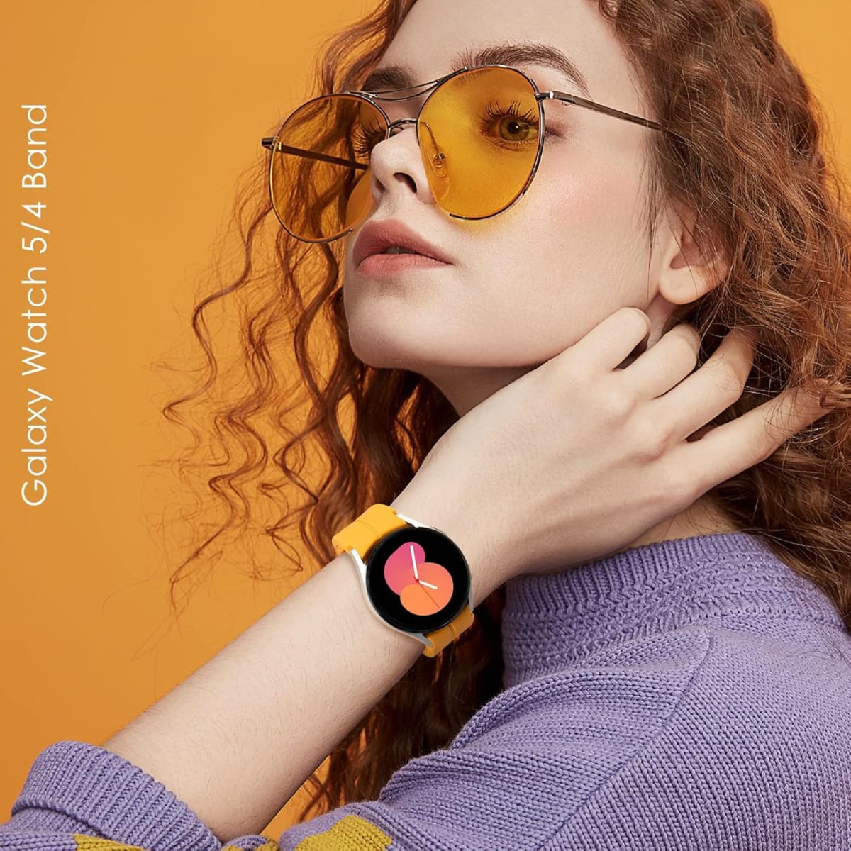 ⁦Band Compatible with Samsung Galaxy Watch 5/ Galaxy Watch 5 Pro 45mm/ Galaxy Watch 4 40mm 44mm/ Galaxy Watch 4 Classic 42mm 46mm, No Gap Silicone Replacement Strap with Colorful Buckle(5 Pack)⁩ - الصورة ⁦6⁩