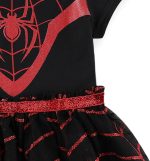 ⁦Marvel Miles Morales Spider-Man Girls Hooded Cosplay Tulle Dress for Toddlers⁩ - الصورة ⁦5⁩