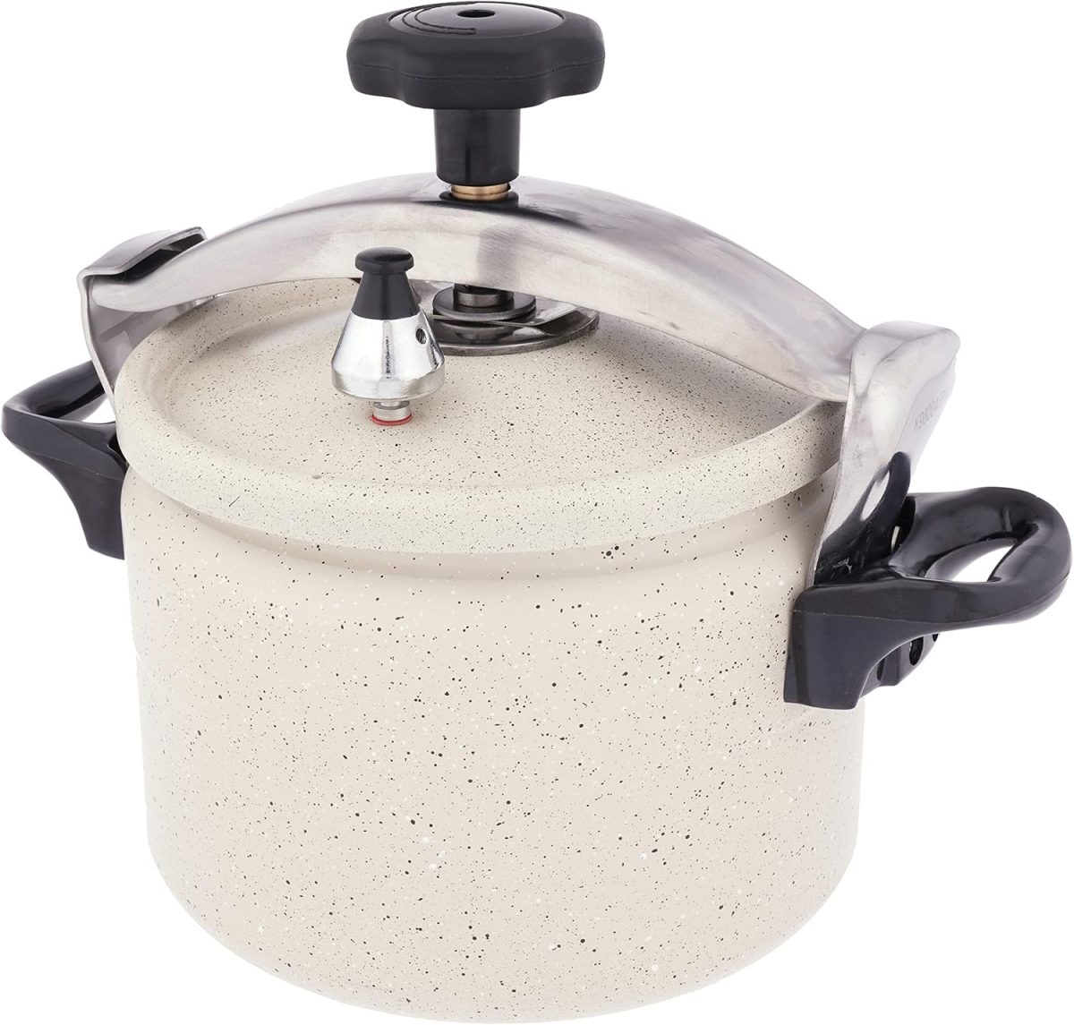 ALSAIF Aluminum Granite Pressure Cooker Size: 4 Liter Color: Pearl White Model: K98004/PW, 5 Years warranty