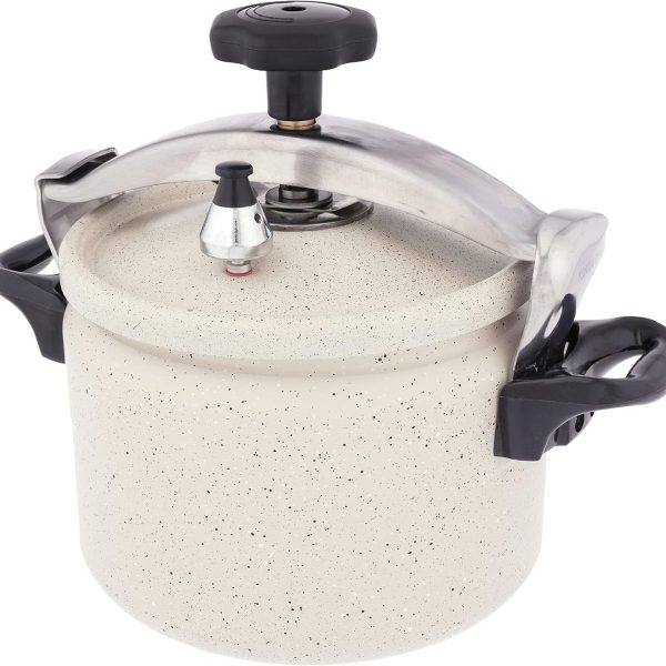 ALSAIF Aluminum Granite Pressure Cooker Size: 4 Liter Color: Pearl White Model: K98004/PW, 5 Years warranty