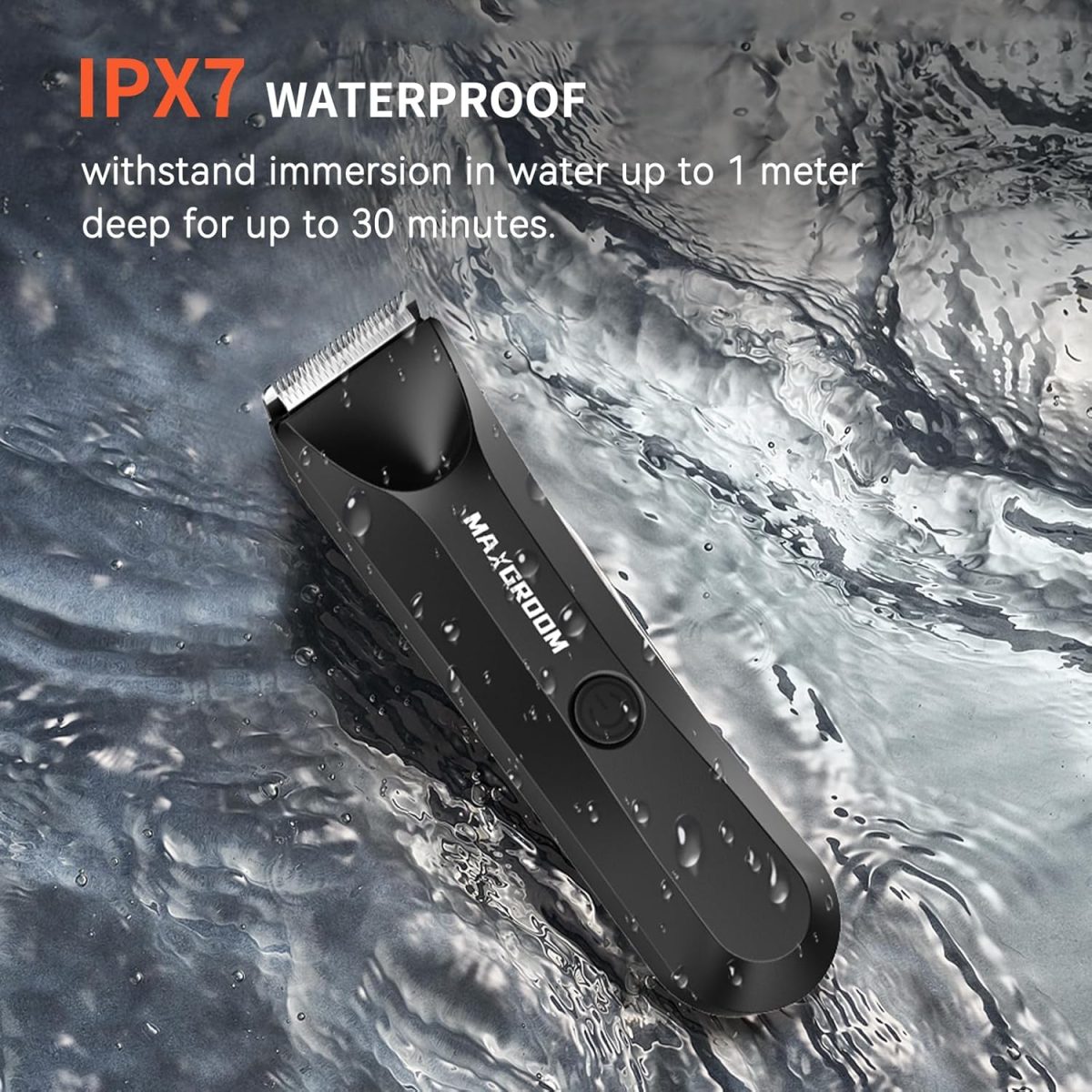⁦Body Hair Trimmer for Men,MAXGROOM Waterproof Pubic Hair Trimmer, Replaceable Ceramic Blade Heads Ball Trimmer/Shaver⁩ - الصورة ⁦4⁩