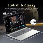 ⁦اتش بي بافليون FHD 15.6 بوصة بمعالج انتل i3-N305 وRAM 8 جيجا وتخزين 1.16 تيرا (SSD 1 تيرا وذاكرة 160 جيجا) وبطاقة رسومات انتل UHD وقارئ بصمات أصابع ولوحة أرقام وكاميرا ويب وواي فاي 6 وويندوز 11، فضي⁩ - الصورة ⁦8⁩