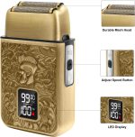 ⁦Foil Shaver for Bald Men with 3 Adjustable Speeds – Rechargeable Shaver with LED Display for Face & Beard – Professional Grooming Tool for Barbers or Home Use – Ideal Gift for Men⁩ - الصورة ⁦3⁩