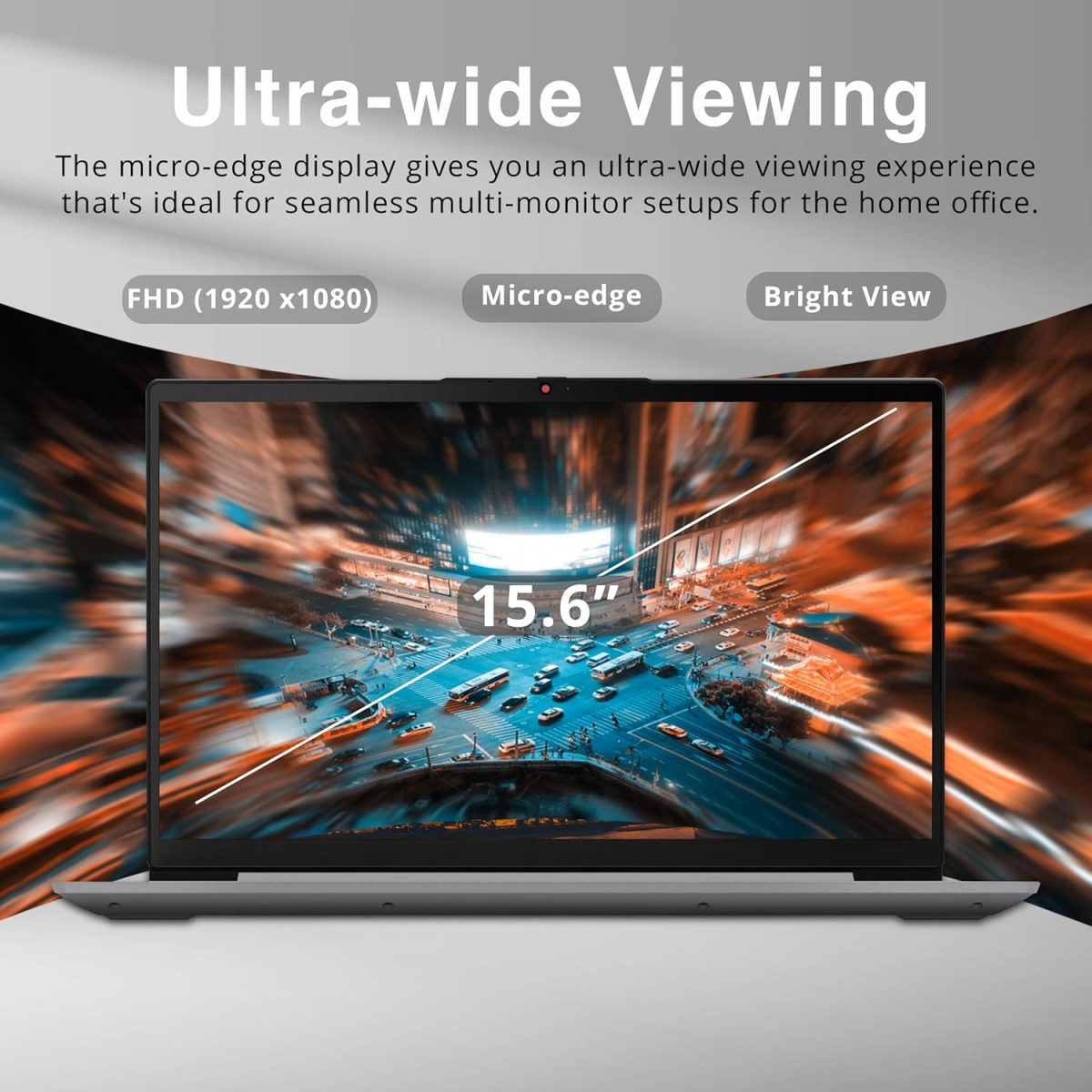⁦لينوفو لابتوب ايديا باد 3i بشاشة لمس FHD مقاس 15.6 انش ومعالج انتل i3-1115G4 وذاكرة RAM 8GB وSSD PCIe 256GB وبطاقة رسومات انتل UHD وكيبورد رقمية وكاميرا HD 720P وواي فاي 6 وويندوز 11، رمادي، بطاقة USB⁩ - الصورة ⁦3⁩